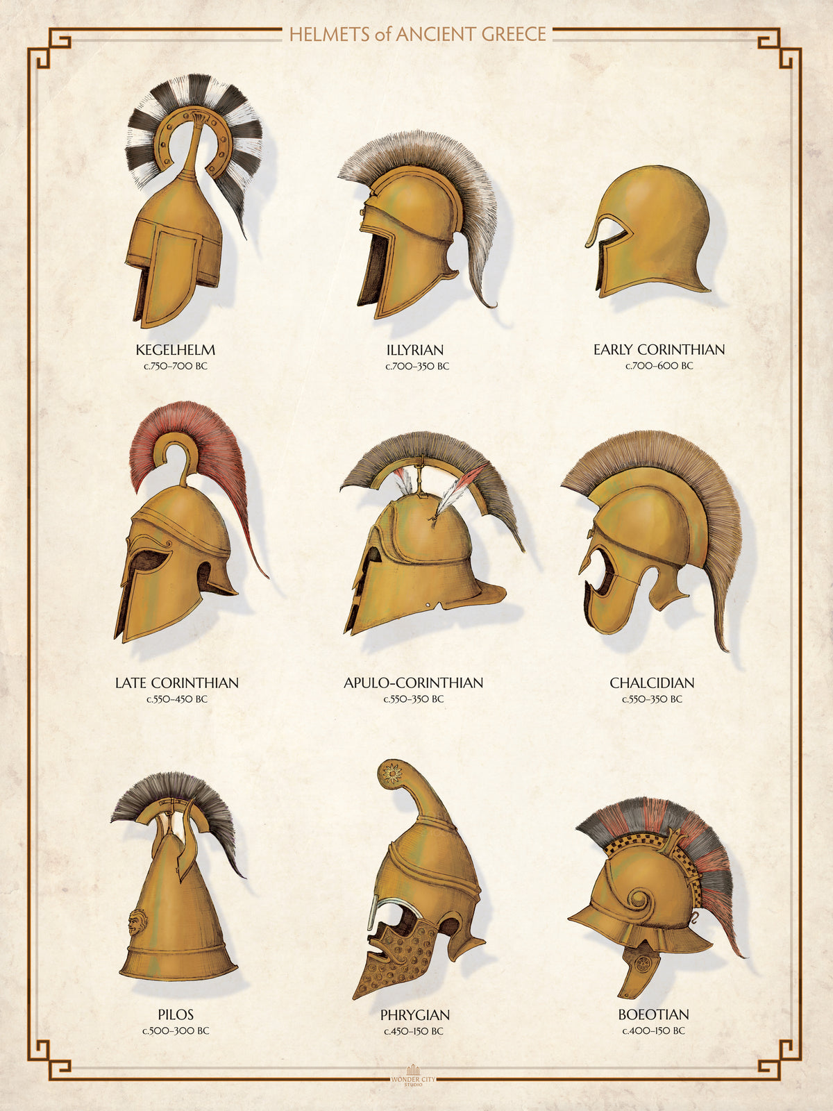 Helmets of Ancient Greece - Two Limited Edition Prints