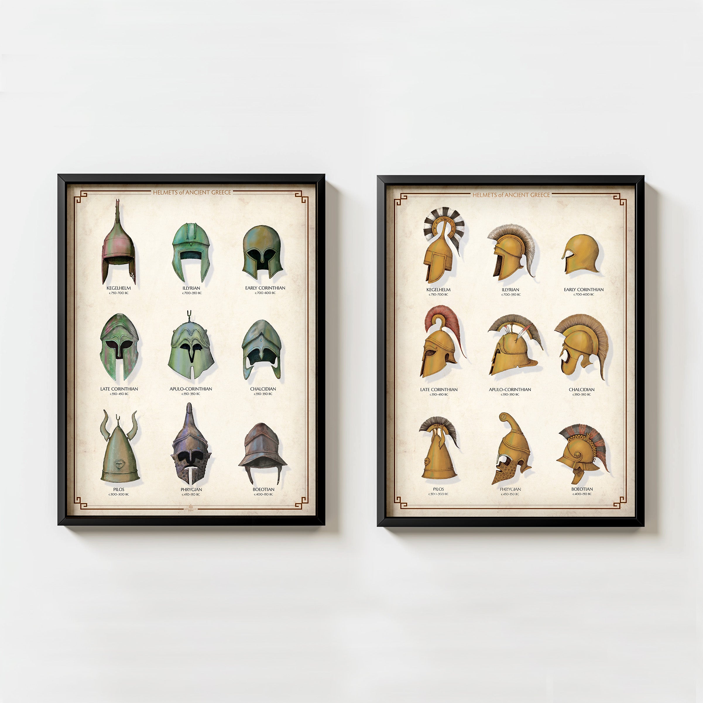 Helmets of Ancient Greece - Two Limited Edition Prints