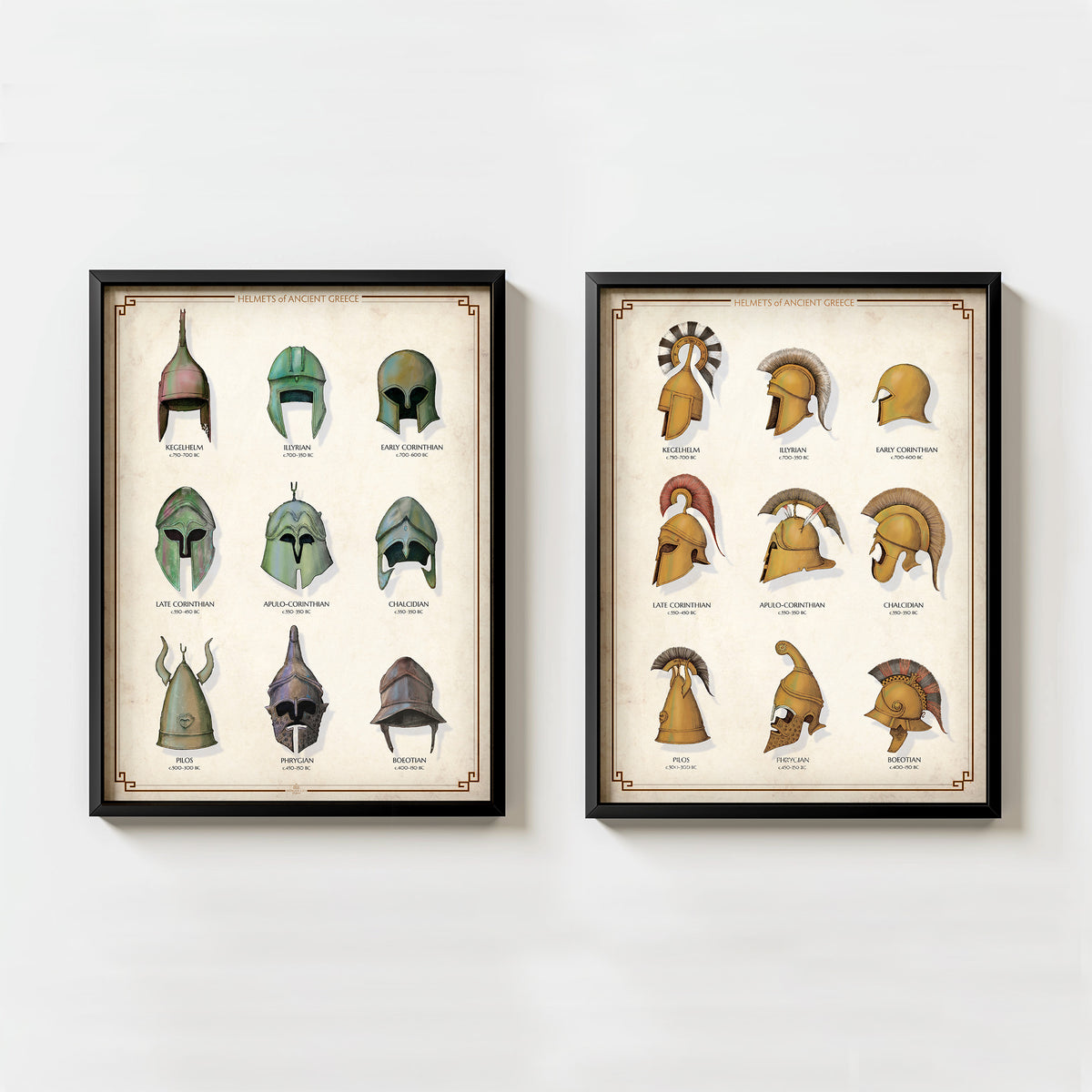 Helmets of Ancient Greece - Two Limited Edition Prints